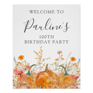 Poster DIGITAL 100e anniversaire Citrouille Fleur sauvage