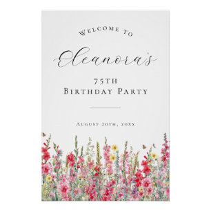 Poster DIGITAL 75e anniversaire Août Fleur de naissance B