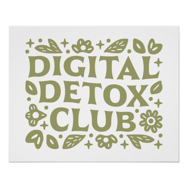 Poster Digital detox club wellness girl aesthetic (Devant)