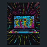 Poster Digital Graffiti: Pop Art Laptop<br><div class="desc">Celebrate the intersection of tech culture and street art with Digital Graffiti , a vibrant pop art design featuring a laptop covered in Keith Haring-style neon graffiti. Cartoonish figures dance across the screen, morphing into tribal patterns and pixelated shapes. Electric blue, bright pink, and lime green dominate the palette, while...</div>