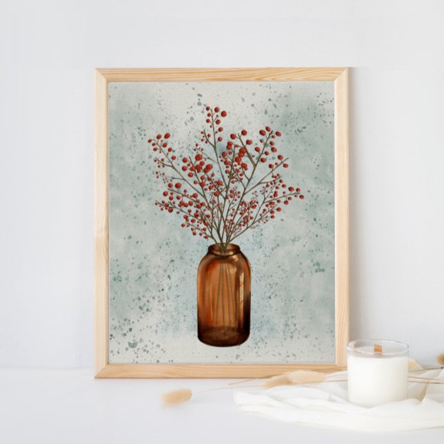 Poster d'Ilex Berries dans un vase (Créateur téléchargé)
