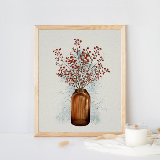 Poster d'Ilex Berries dans un vase (Créateur téléchargé)