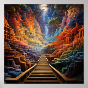 Poster d'illusion cinématique : Couleurs vives et