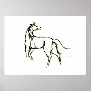 Poster d'illustration de cheval