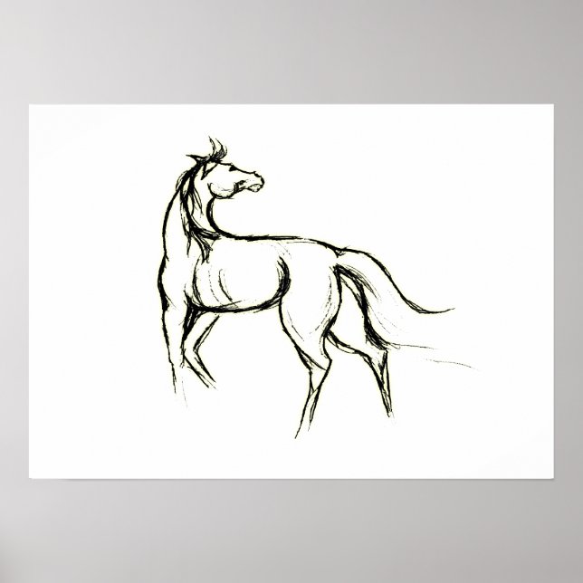 Poster d'illustration de cheval (Devant)