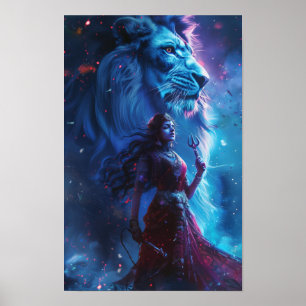 Poster d'illustration de la déesse Durga - Divine