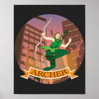 Poster d'illustration de l'archer féminin