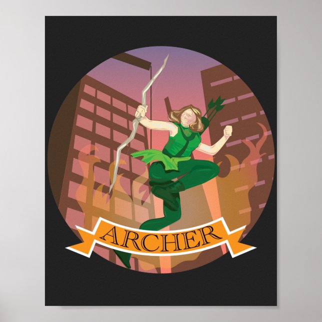 Poster d'illustration de l'archer féminin (Devant)
