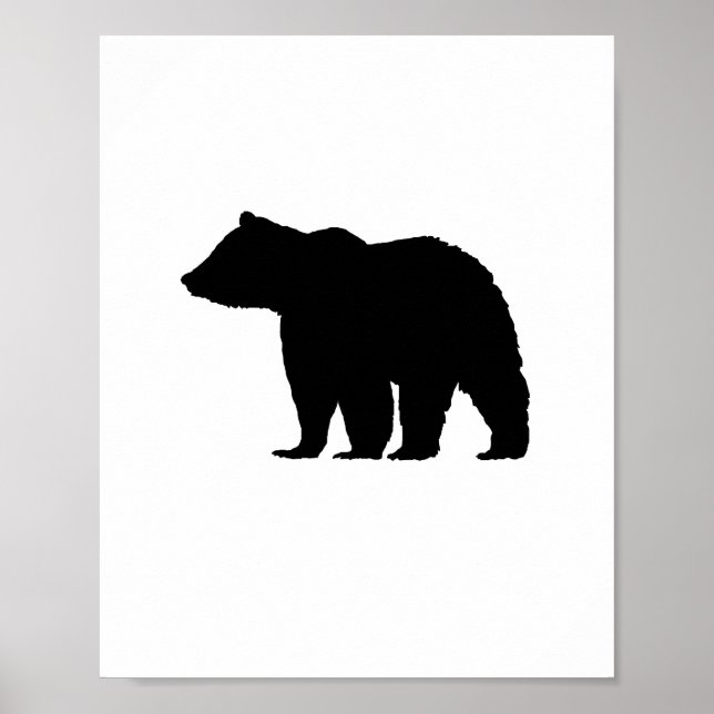 Poster d'illustration d'ours noir (Devant)