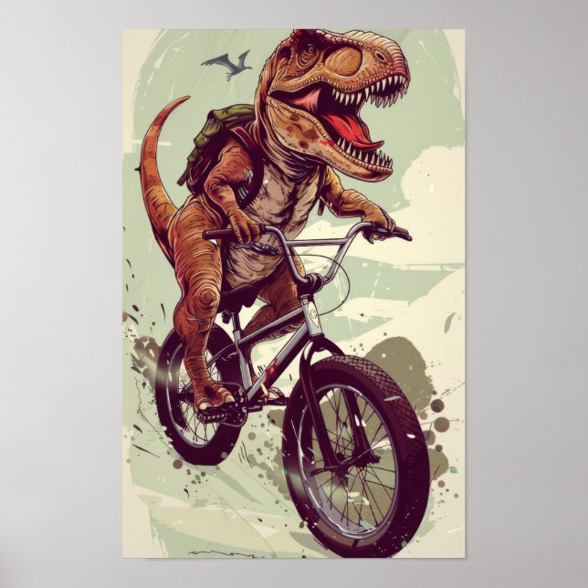 Poster d'illustration du vélo d'appartement Dinosa (Devant)