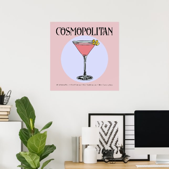 Poster d'illustration Retro Cosmopolitan (Bureau à domicile)