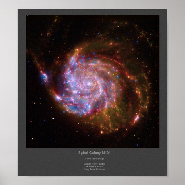 Poster d'image composite M101 Spiral Galaxy (Devant)