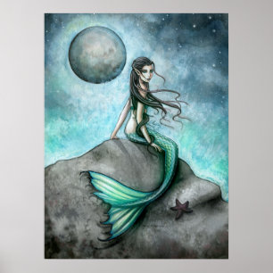 Poster d'Imaginaire de sirène de lune foncée