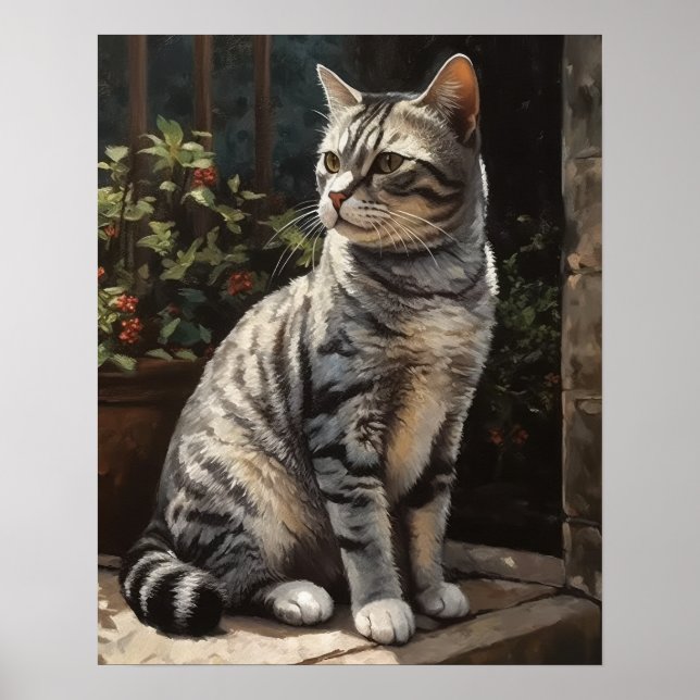 Poster d'impression American Shorthair Cat Art (Devant)