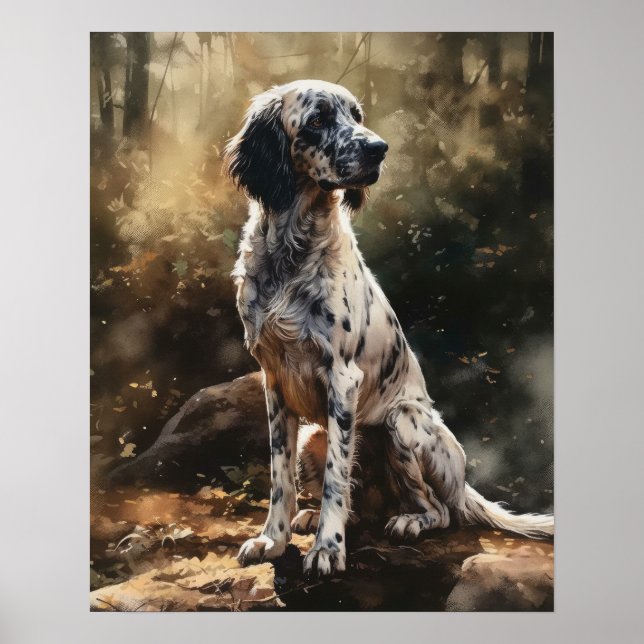Poster d'impression anglais Setter Dog Art (Devant)
