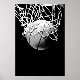Poster d'impression Black White Basketball