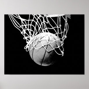 Poster d'impression Black White Basketball