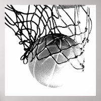 Poster d'impression carré Basketball & Net Ball