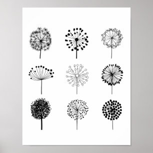 Poster d'impression d'art Dandelions