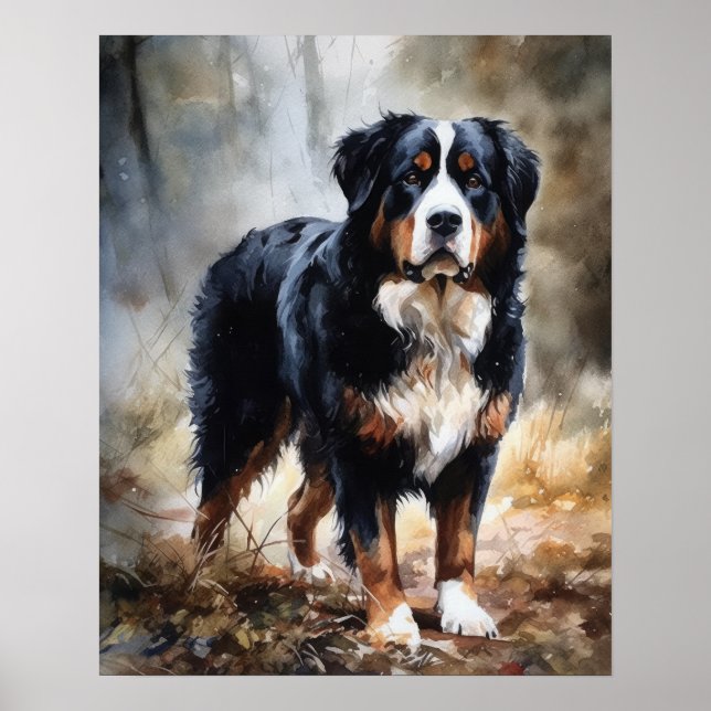 Poster d'impression d'art de chien de montagne ber (Devant)