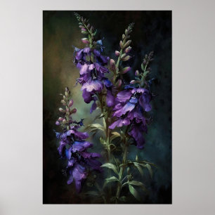 Poster d'impression d'art de la fleur de Larkspur