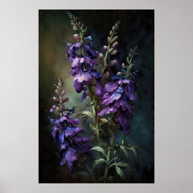 Poster d'impression d'art de la fleur de Larkspur  (Devant)