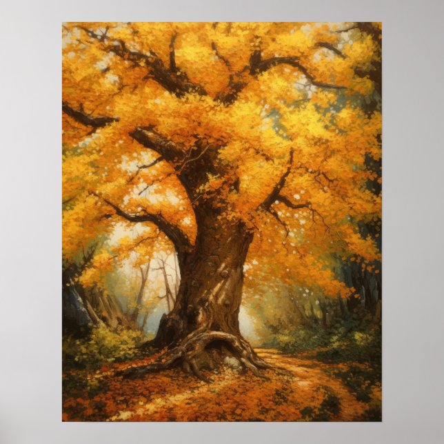 Poster d'impression d'art japonais Ginkgo Tree (Devant)