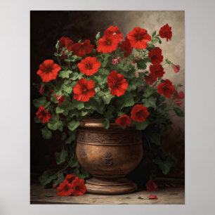 Poster d'impression d'art Red Petunia