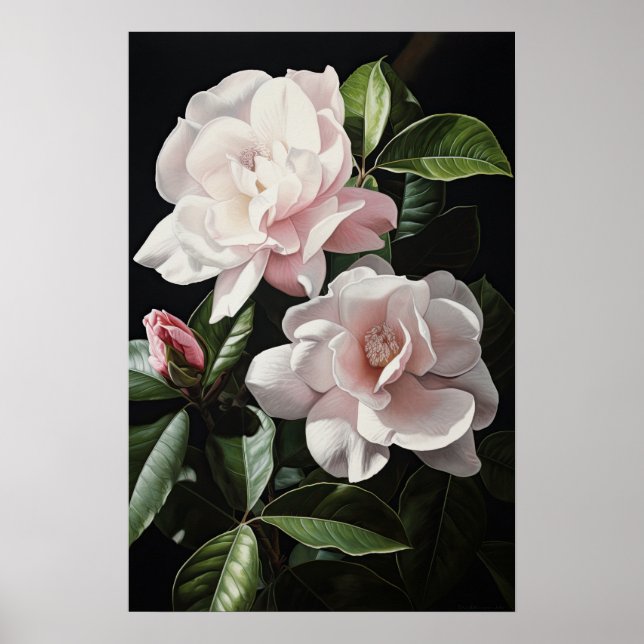 Poster d'impression d'art rose Gardenias (Devant)