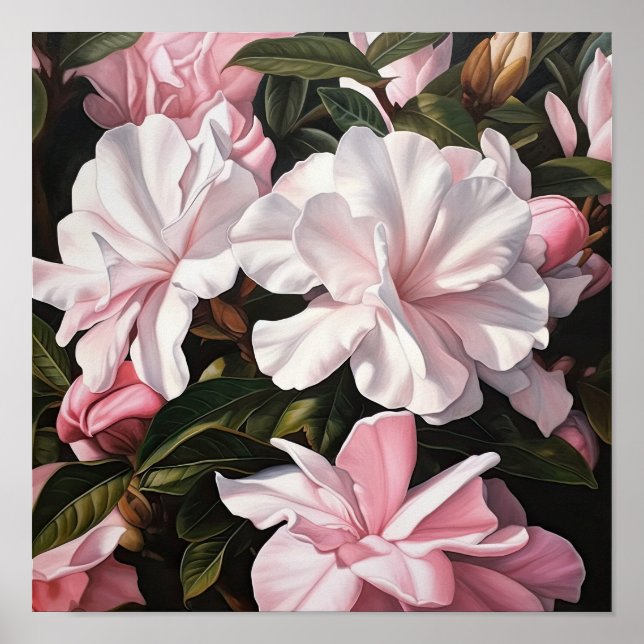 Poster d'impression d'art rose Gardenias (Devant)