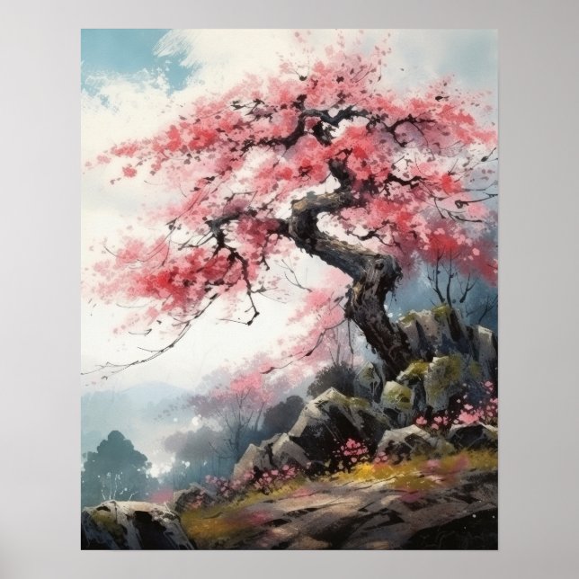 Poster d'impression d'art Sakura Cherry Tree (Devant)