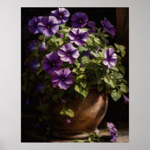 Poster d'impression d'art violet pétunia