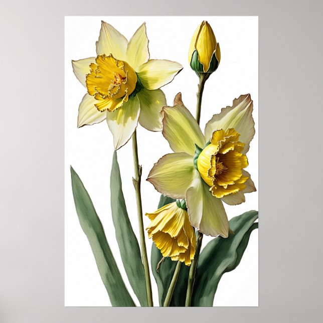 Poster d'impression de jonquilles jaunes (Devant)