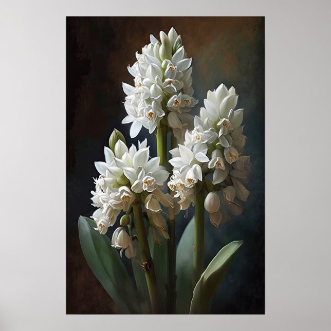 Poster d'impression de l'art à la floraison blanch (Devant)