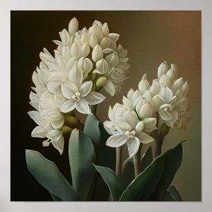 Poster d'impression de l'art à la floraison blanch