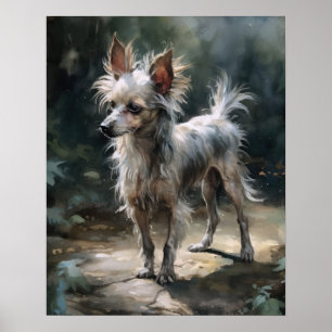 Poster d'impression de l'art chinois Crested Dog