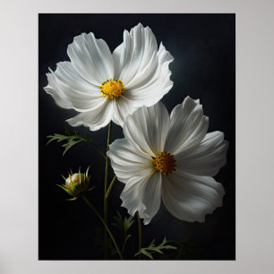 Poster d'impression de l'art Cosmos blanc