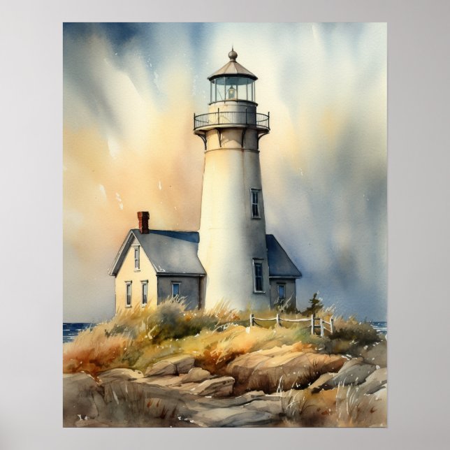 Poster d'impression de l'art côtier du phare (Devant)