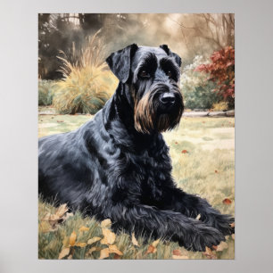 Poster d'impression de l'art de chien Schnauzer