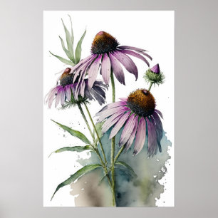 Poster d'impression de l'art de Conflowers violets