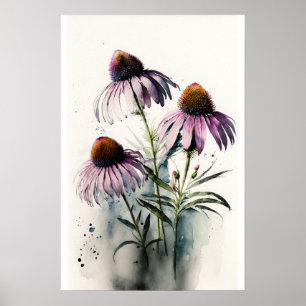 Poster d'impression de l'art de Conflowers violets