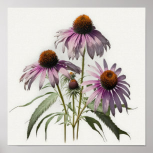 Poster d'impression de l'art de Conflowers violets