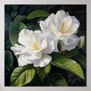 Poster d'impression de l'art de la Gardenia blanch