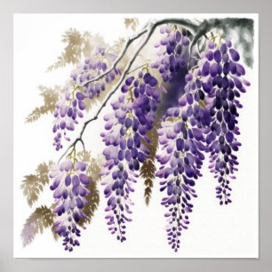 Poster d'impression de l'art de la glycine violett
