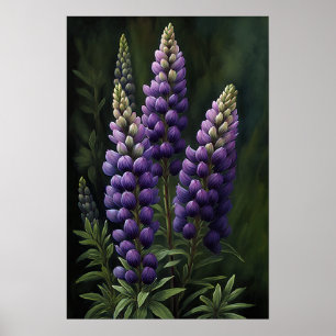 Poster d'impression de l'art de la lupine violette