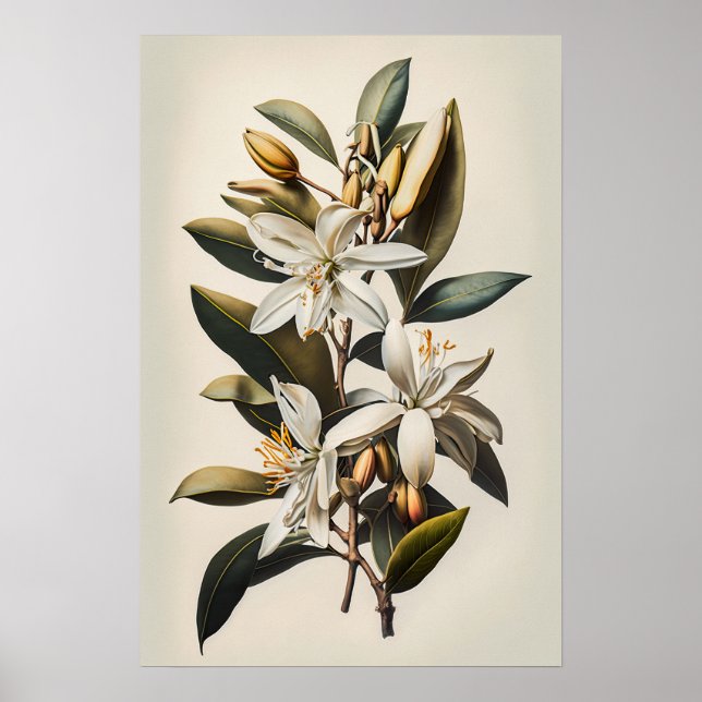 Poster d'impression de l'art de la vanille blanche (Devant)