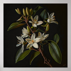 Poster d'impression de l'art de la vanille blanche