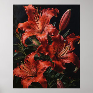 Poster d'impression de l'art de Lily rouge