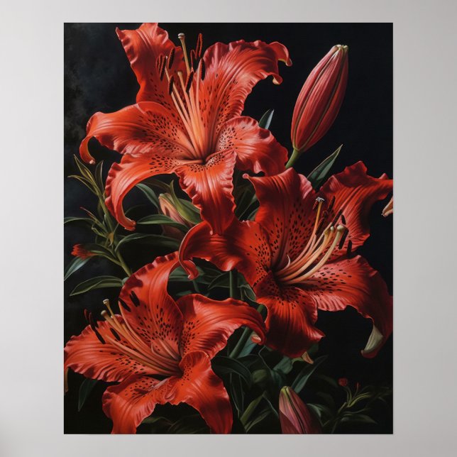 Poster d'impression de l'art de Lily rouge (Devant)