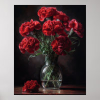 Poster d'impression de l'art de l'oeillet rouge